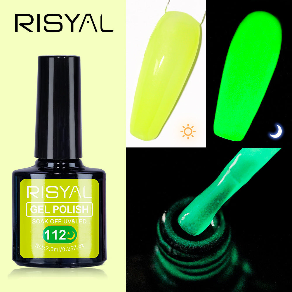 Glow-in-the-Dark Gel Polish - For Neon Star Nails, Long-Lasting Luminous Effect in Dark, 12 Colors Available