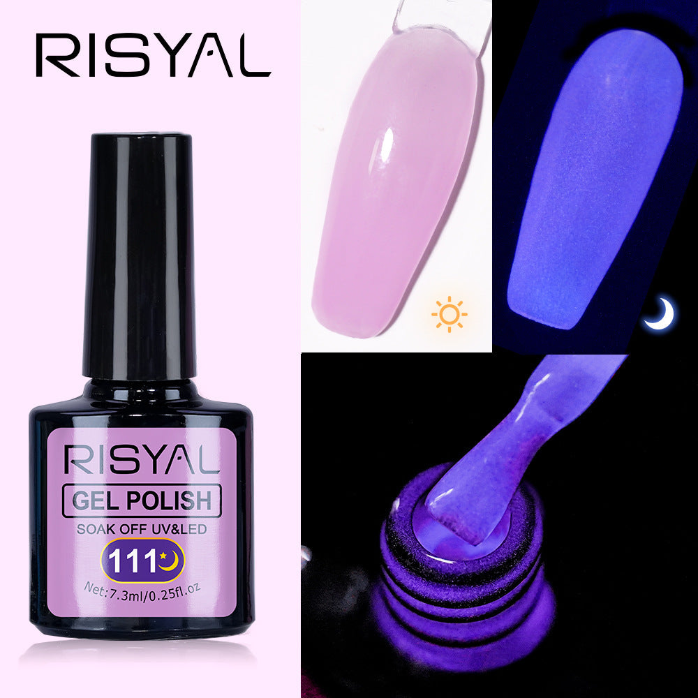 Glow-in-the-Dark Gel Polish - For Neon Star Nails, Long-Lasting Luminous Effect in Dark, 12 Colors Available