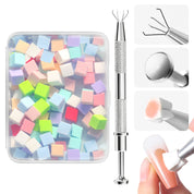 Mini Tofu Block Patting Gel Sponge Nail Tool - For Gradient, Blur & Blush Nails | Metal Gripping Clamp (Nail-Specific)