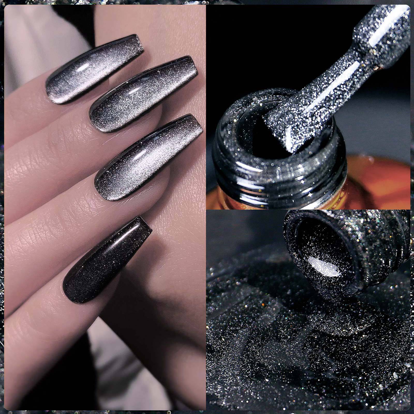 Black Crystal Cat Eye Gel - Dark Fairy Nail Polish