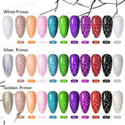 Crackle Nail Gel (3 Bases 10 Colors) - Quick-Dry UV/LED Crack Nail Polish for Stylish Ice-Crack Manicure