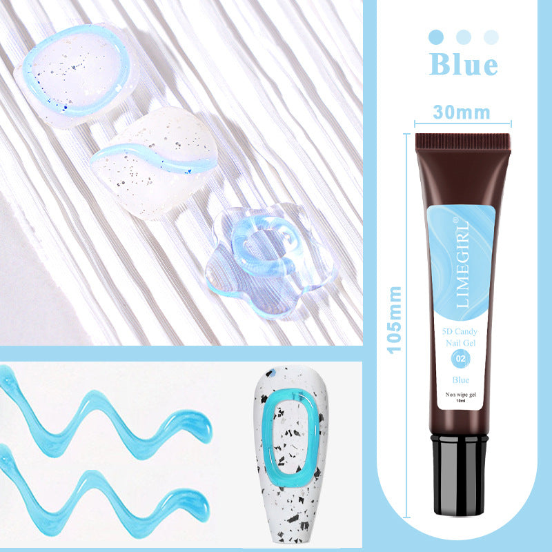 5D 3D Candy Gel | Solid Nail Polish Gel | Clear Sculpting 3D Gel