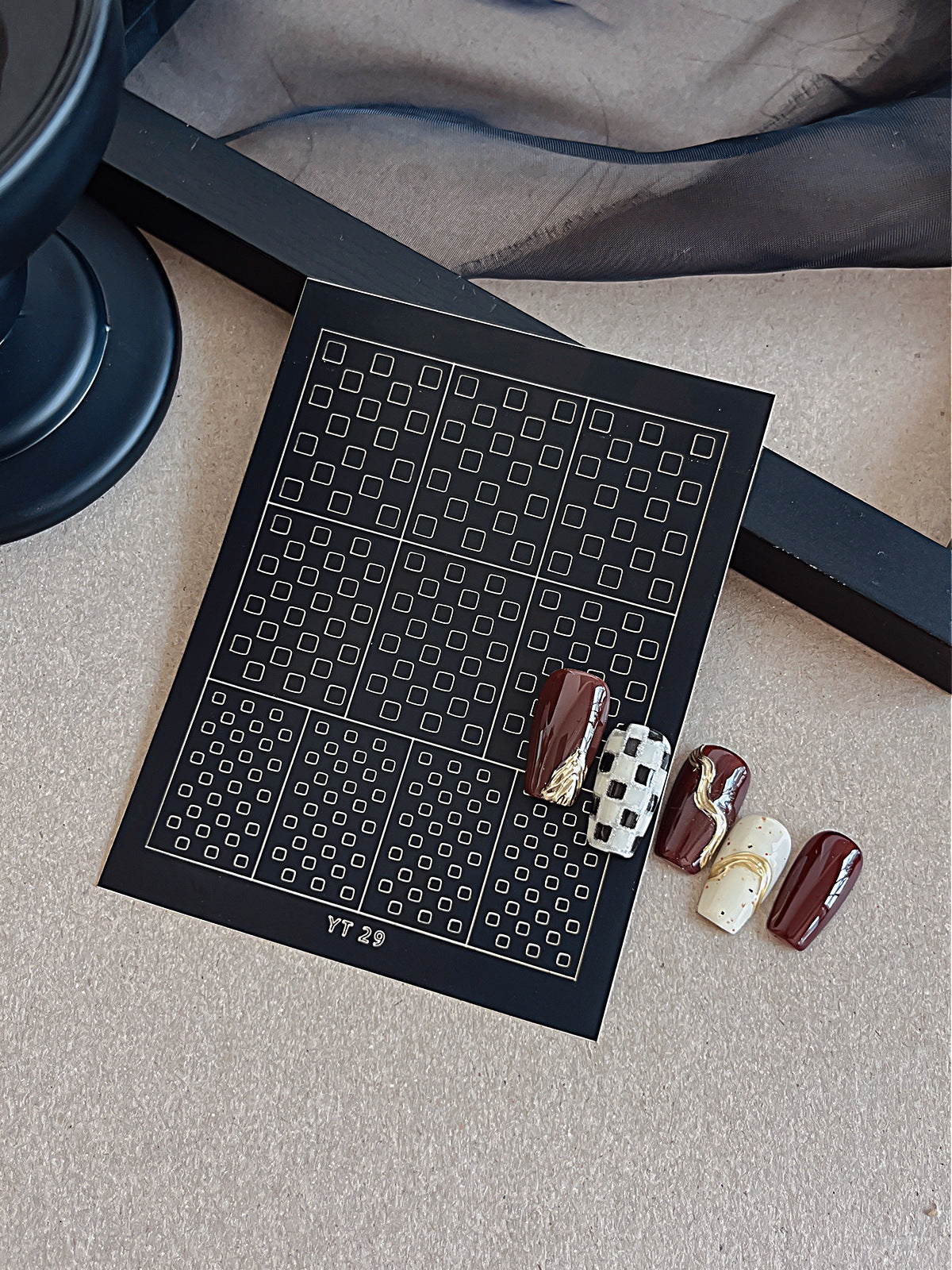 Beginner DIY Hollow Nail Art Sticker Spray Painting: Ethereal French Heart Butterfly Moon Stamping Template Sticker Aid Tool.