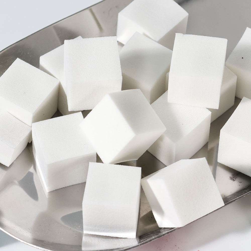 Mini Tofu Block Patting Gel Sponge Nail Tool - For Gradient, Blur & Blush Nails | Metal Gripping Clamp (Nail-Specific)