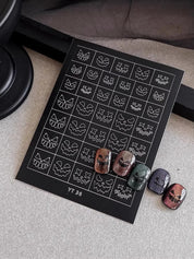 Beginner DIY Hollow Nail Art Sticker Spray Painting: Ethereal French Heart Butterfly Moon Stamping Template Sticker Aid Tool.