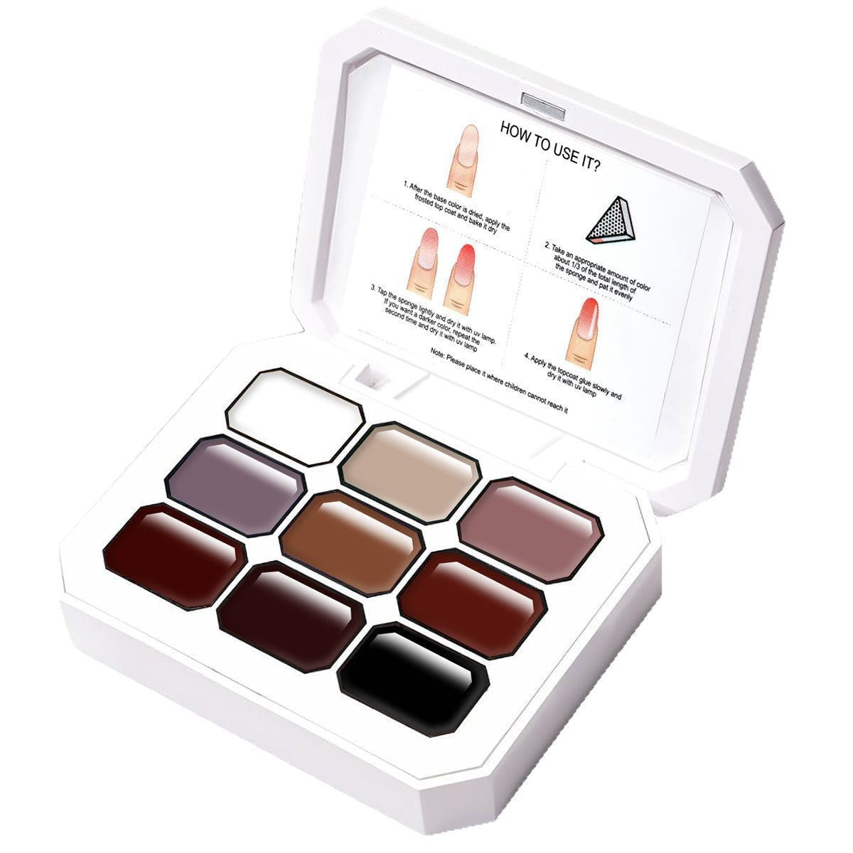 9-Grid Monet Garden Nail Art Sticker - Macaron Gradient Watercolor Design, No-Wipe Gel Colors