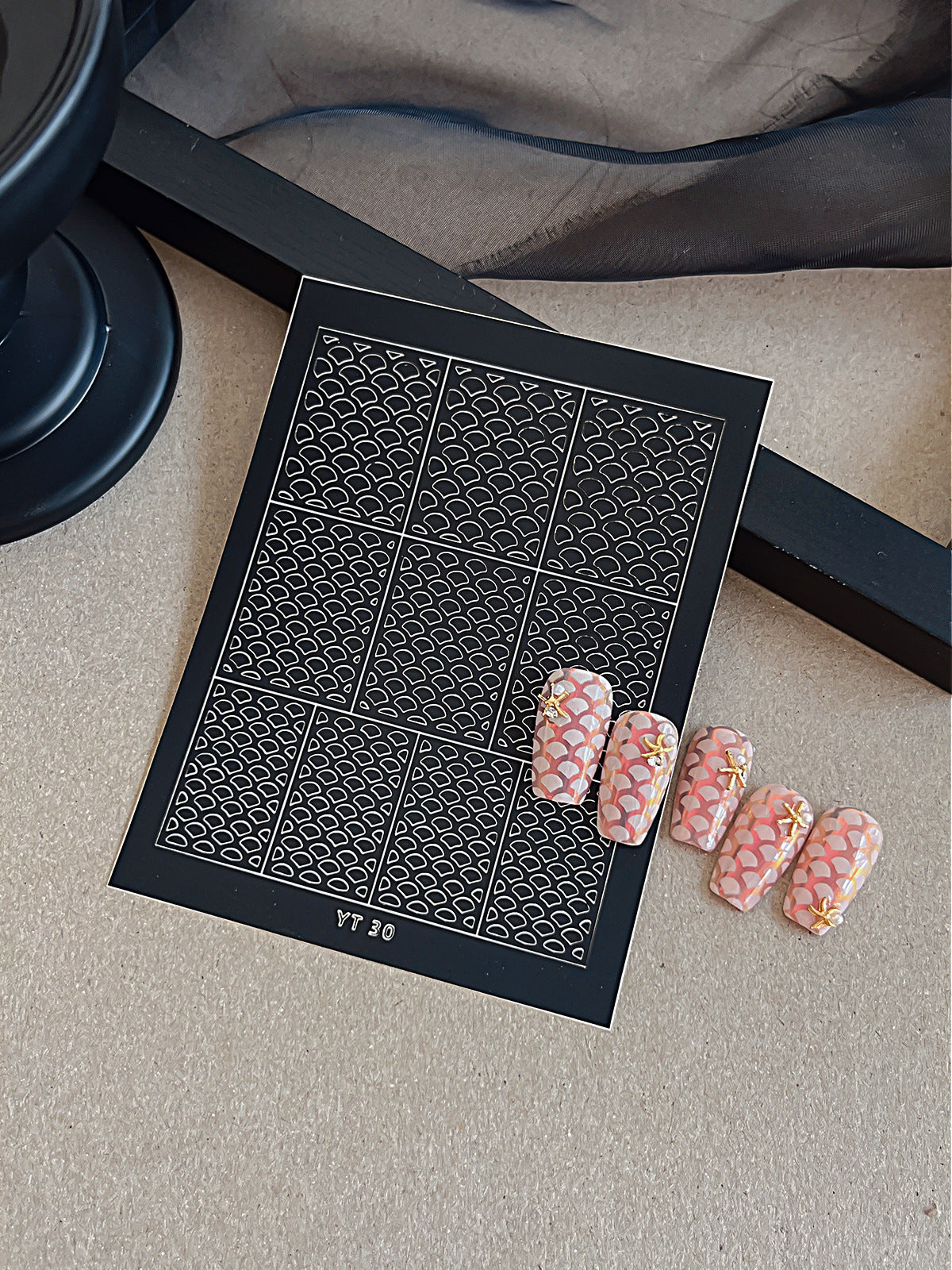 Beginner DIY Hollow Nail Art Sticker Spray Painting: Ethereal French Heart Butterfly Moon Stamping Template Sticker Aid Tool.