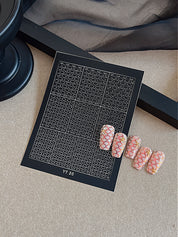 Beginner DIY Hollow Nail Art Sticker Spray Painting: Ethereal French Heart Butterfly Moon Stamping Template Sticker Aid Tool.