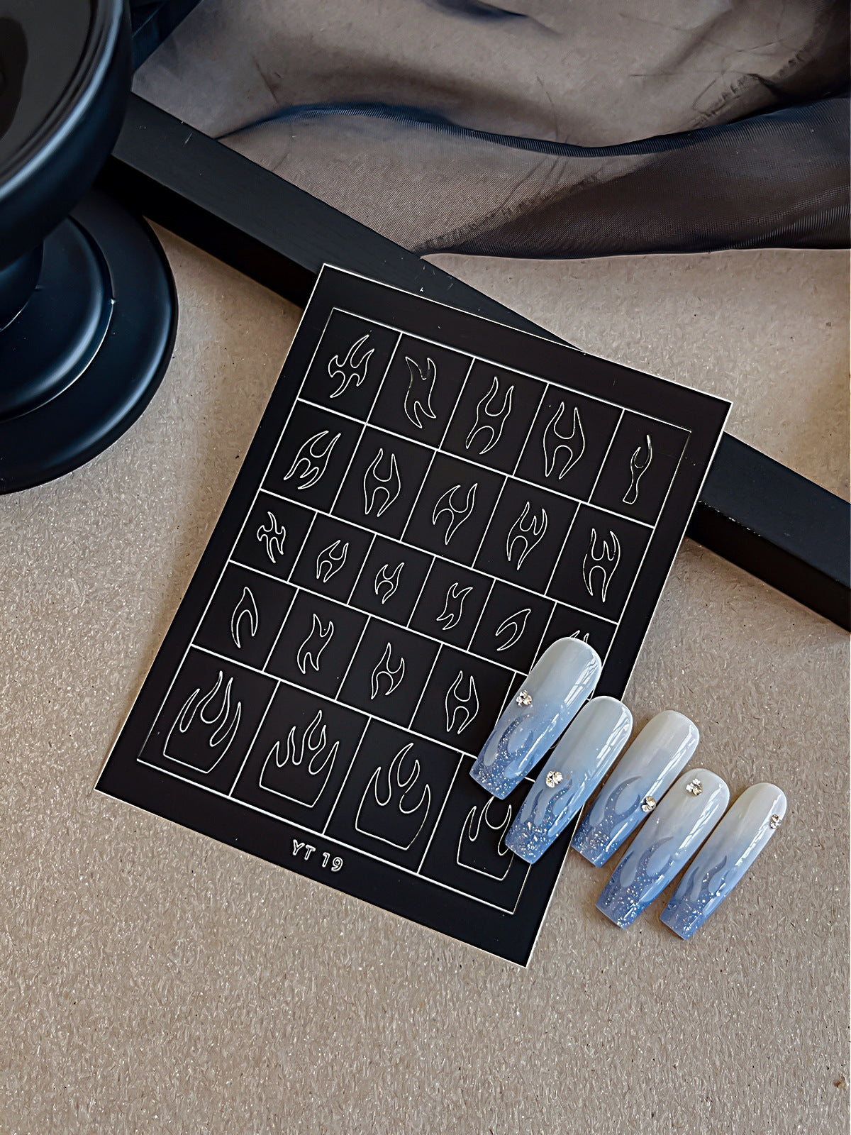 Beginner DIY Hollow Nail Art Sticker Spray Painting: Ethereal French Heart Butterfly Moon Stamping Template Sticker Aid Tool.