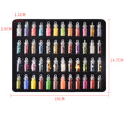 48-Color Glass Jar Nail Art Kit - Hex Glitter, Caviar Beads & Sparkling Sequins for DIY Nail Design