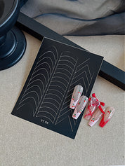 Beginner DIY Hollow Nail Art Sticker Spray Painting: Ethereal French Heart Butterfly Moon Stamping Template Sticker Aid Tool.