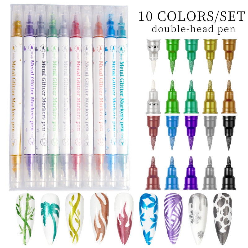 12-Color Nail Art Pen Set - DIY Nail Design Brush Kit for Drawing, Lining & Dotting