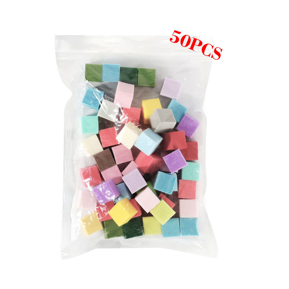 Mini Tofu Block Patting Gel Sponge Nail Tool - For Gradient, Blur & Blush Nails | Metal Gripping Clamp (Nail-Specific)