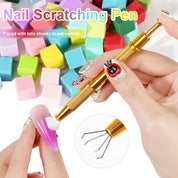 Mini Tofu Block Patting Gel Sponge Nail Tool - For Gradient, Blur & Blush Nails | Metal Gripping Clamp (Nail-Specific)
