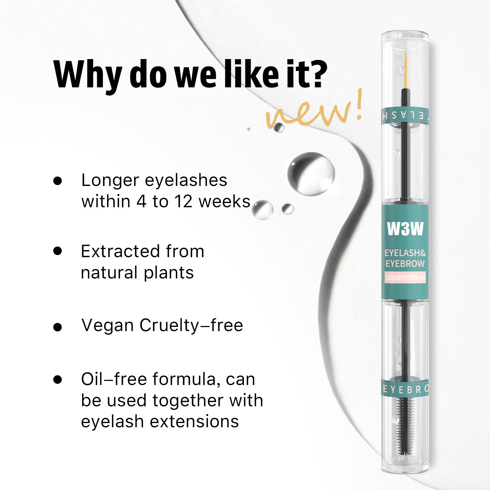SassyTip 2-in-1 Lash &amp; Brow Growth Serum – Naturally Fuller Lashes &amp; Brows in 4 Weeks