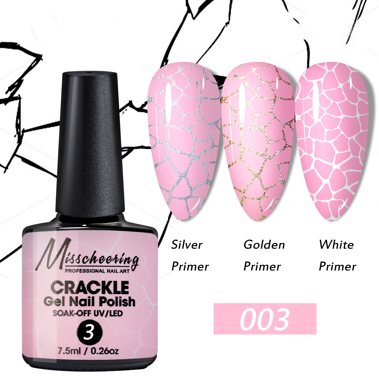 LED Crack Nail Polish for Stylish Ice-Crack Manicure