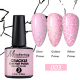 Crackle Nail Gel (3 Bases 10 Colors) - Quick-Dry UV/LED Crack Nail Polish for Stylish Ice-Crack Manicure
