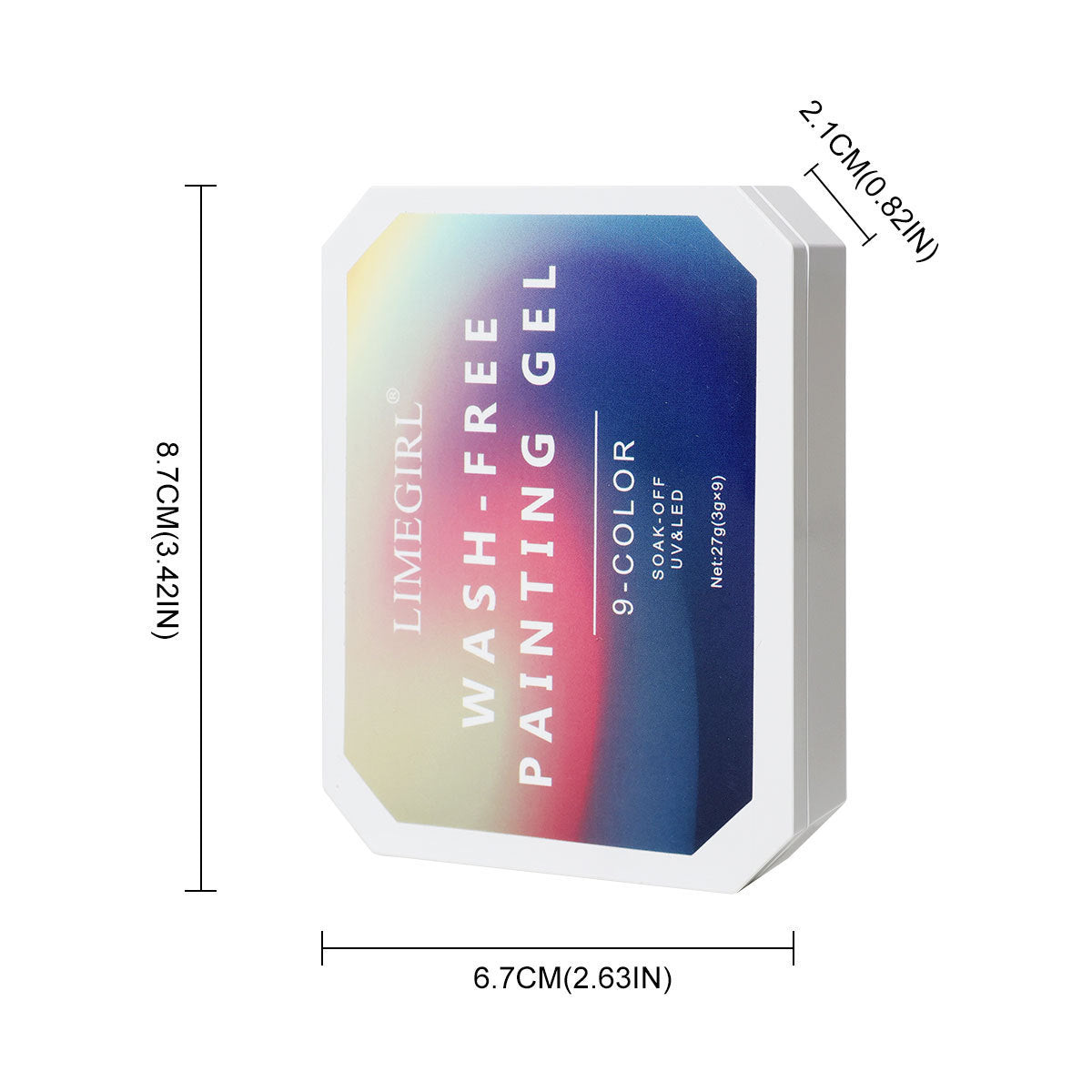 9-Grid Monet Garden Nail Art Sticker - Macaron Gradient Watercolor Design, No-Wipe Gel Colors