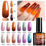 12 Colors Dopamine Neon Candy Gel Polish Set - Glitter Temperature-Changing Nail Polish Kit