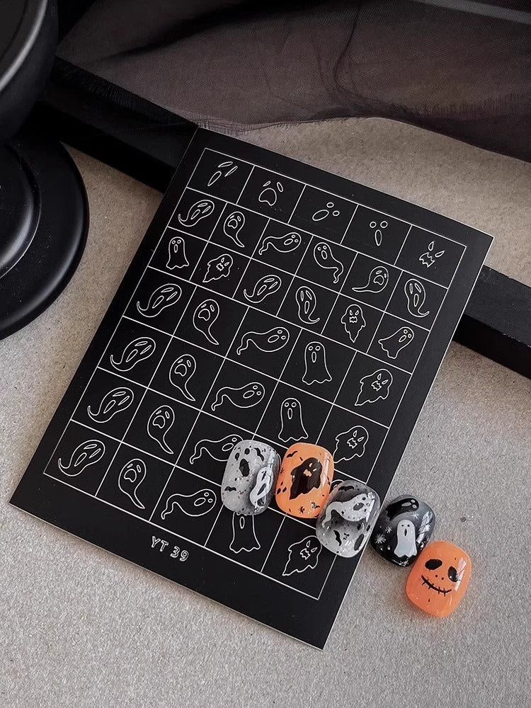 Beginner DIY Hollow Nail Art Sticker Spray Painting: Ethereal French Heart Butterfly Moon Stamping Template Sticker Aid Tool.