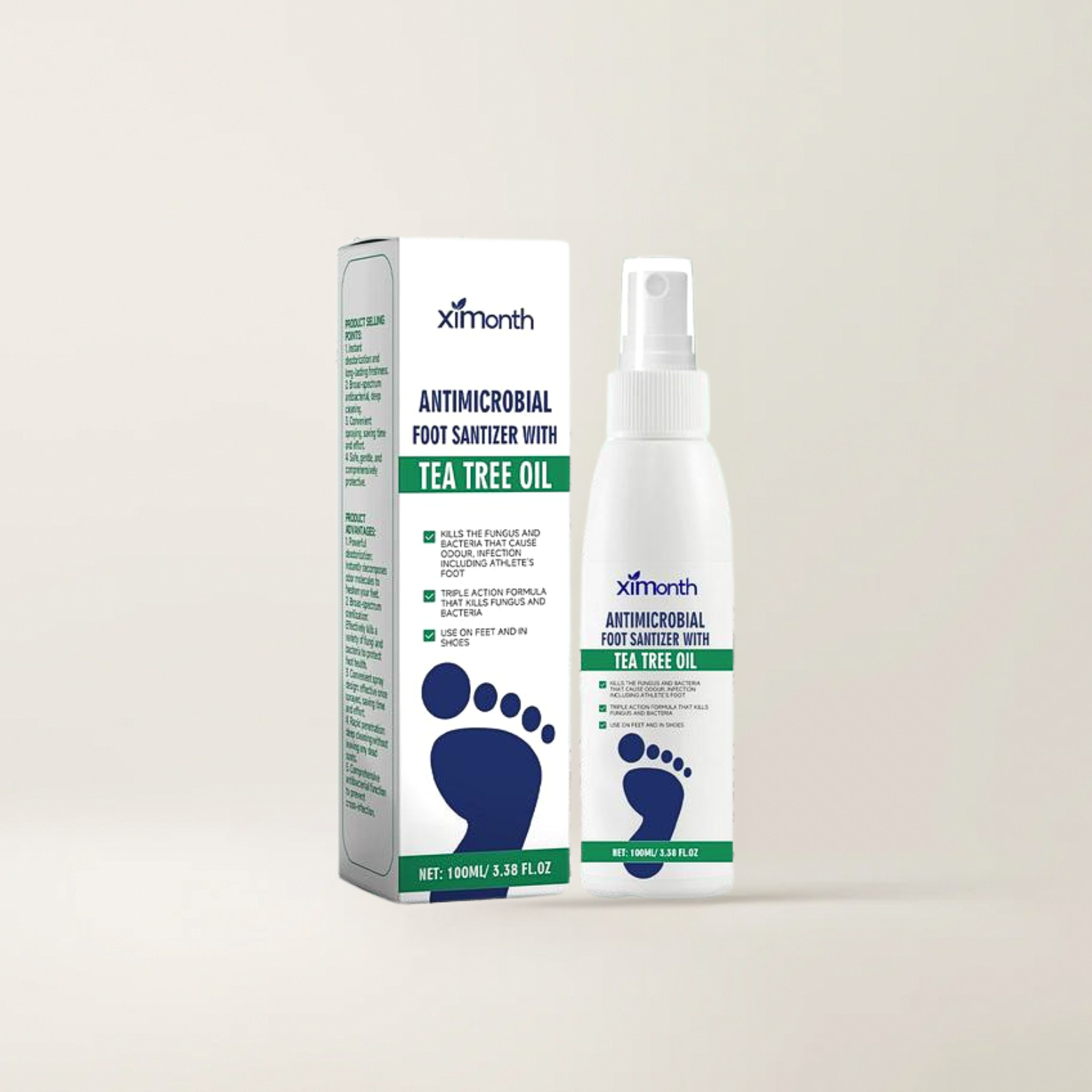 Foot Sanitizer Spray with Tea Tree Oil, antibacterial spray, 100ml