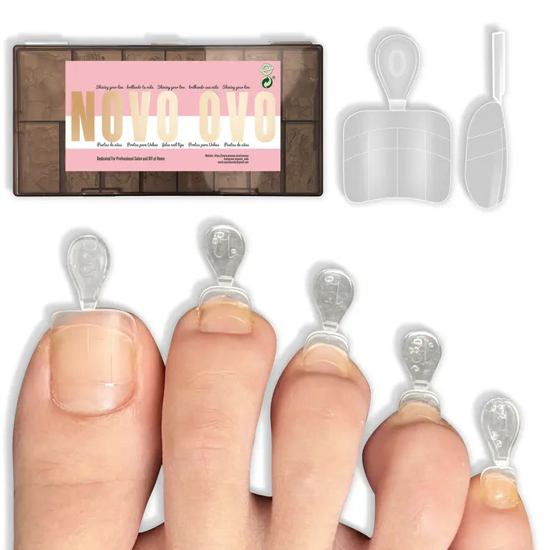NOVO OVO 300Pcs Soft Gel Toe Nail Tips – Full Kit