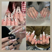 Beginner DIY Hollow Nail Art Sticker Spray Painting: Ethereal French Heart Butterfly Moon Stamping Template Sticker Aid Tool.