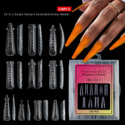 Halloween Mixed Nail Extension Forms — 12 Patterns Including Snake Print, Full-Cover Crystal Nail Molds
