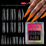 Halloween Mixed Nail Extension Forms — 12 Patterns Including Snake Print, Full-Cover Crystal Nail Molds