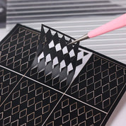 Beginner DIY Hollow Nail Art Sticker Spray Painting: Ethereal French Heart Butterfly Moon Stamping Template Sticker Aid Tool.