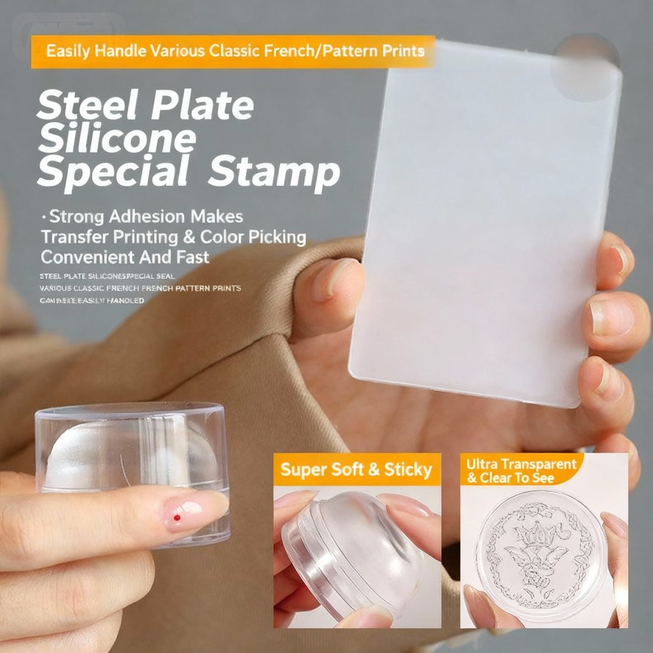 Premium Large Nail Stamping Plate with Backing Board - Cartoon & Oriental Bow Patterns Professional Nail Art Tool