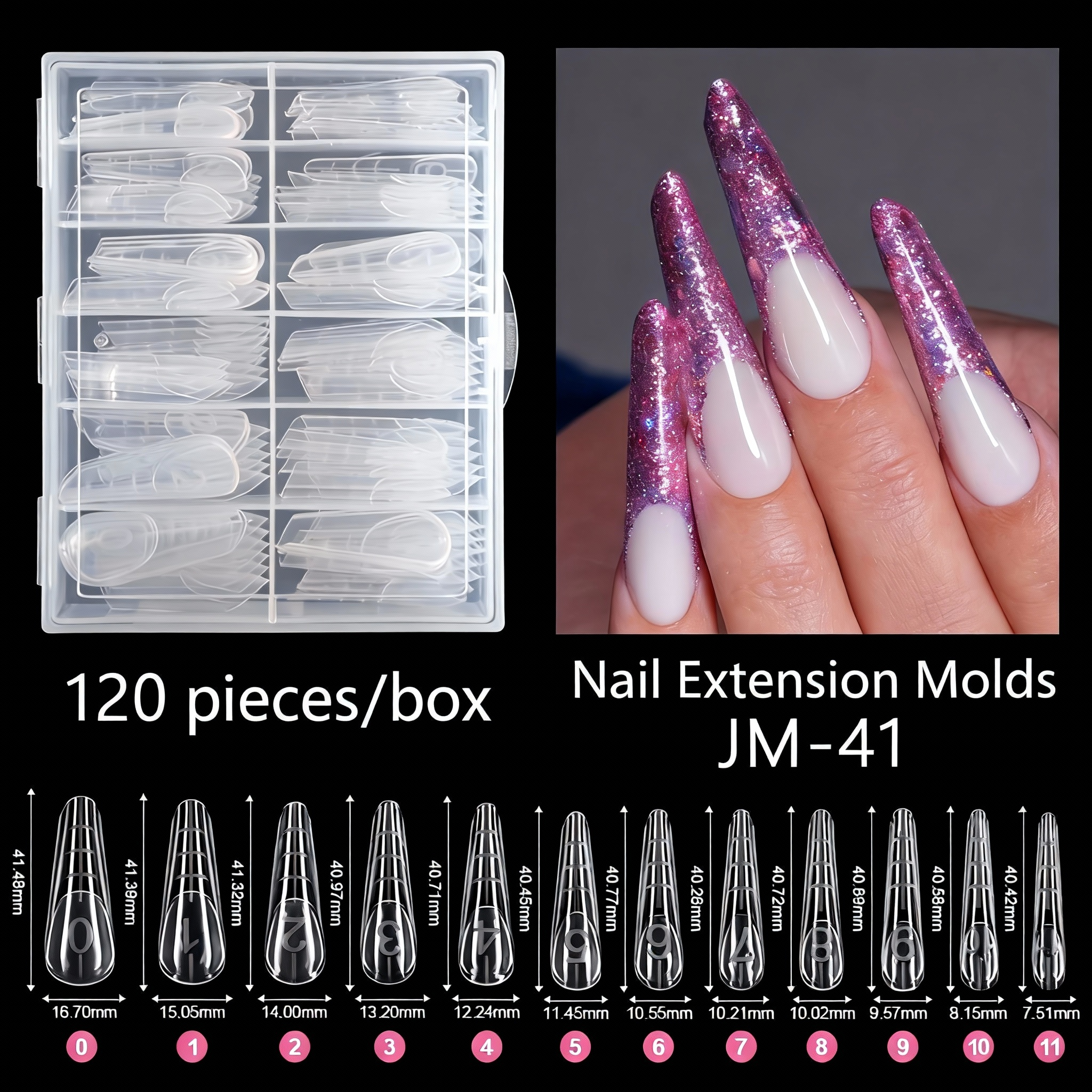 120PCS Multi-Size Nail Extension Tips Set