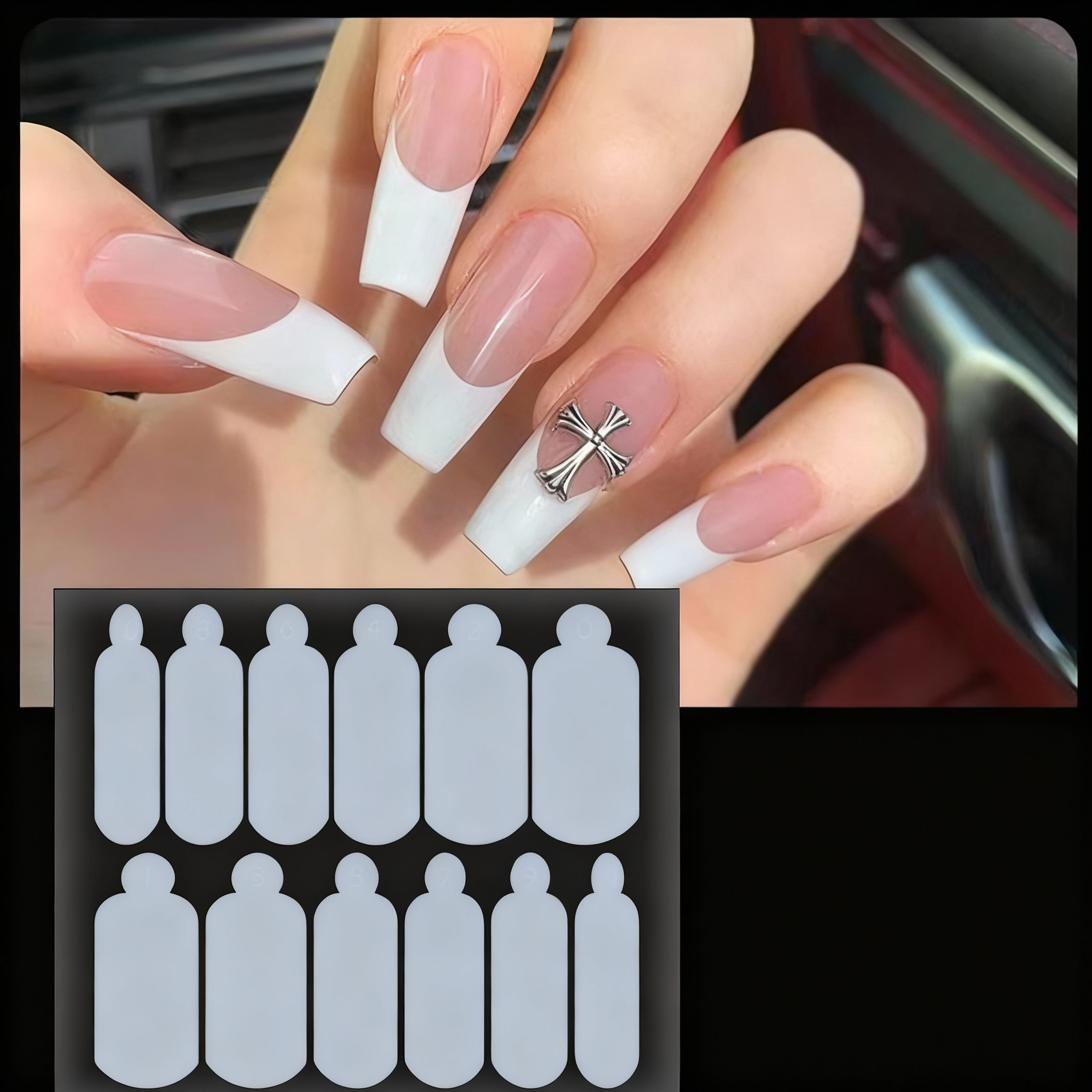 Reusable Nail Art Stencils for French Manicure