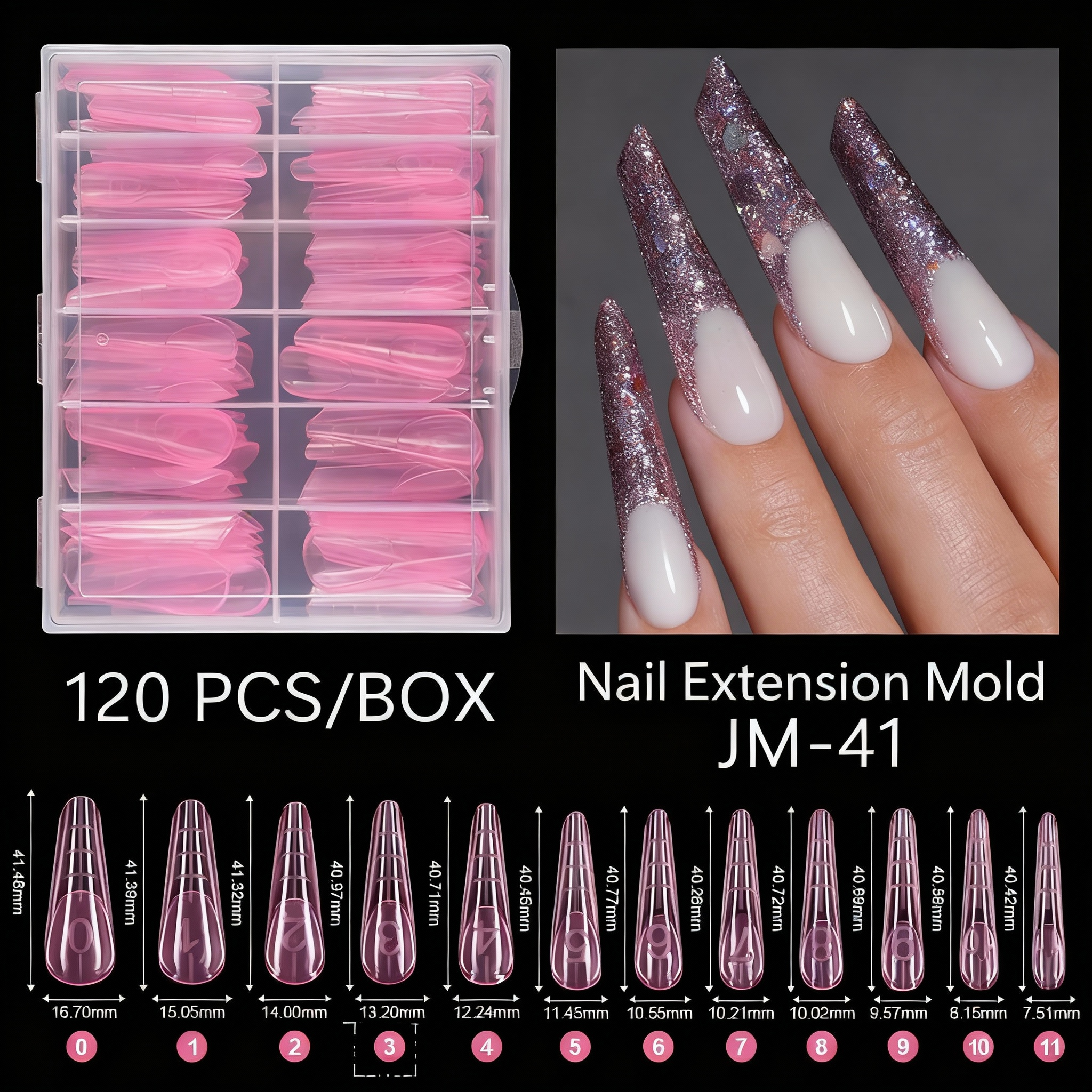 120PCS Multi-Size Nail Extension Tips Set