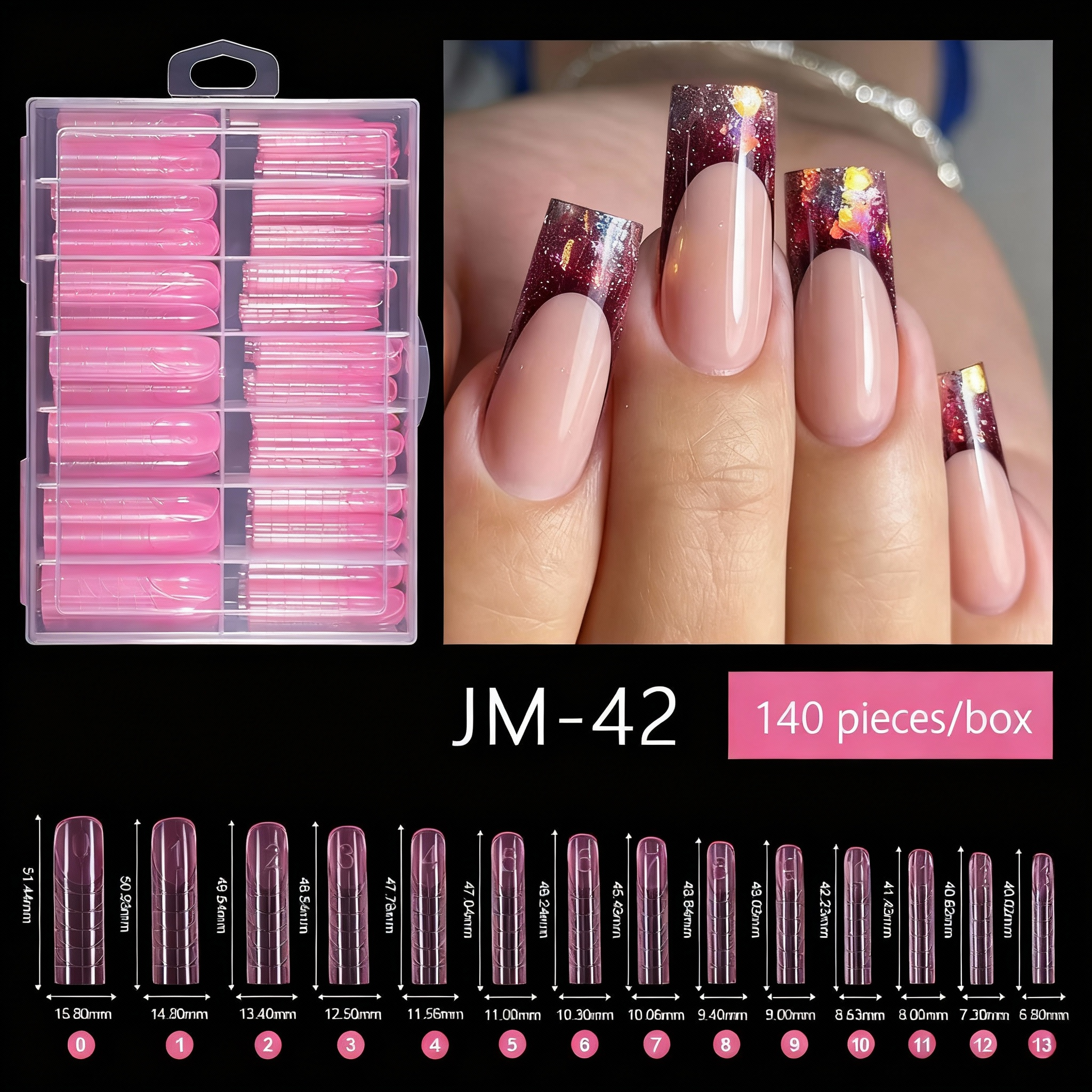 120PCS Multi-Size Nail Extension Tips Set