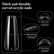 16 Sizes Semi-Matte Nail Tips — Seamless Salon-Quality Press-Ons for Trendy Nails