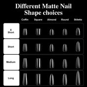 16 Sizes Semi-Matte Nail Tips — Seamless Salon-Quality Press-Ons for Trendy Nails
