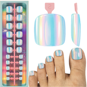 120PCS Electroplated Toenail Set – Pre-sized S/M/L