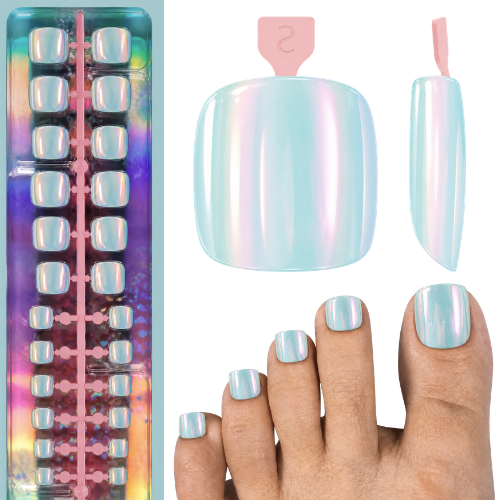 120PCS Electroplated Toenail Set – Pre-sized S/M/L